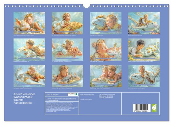 Produktbild: Als ich von einer Wasserkreatur tr&auml;umte - Fantasiewerke (Wandkalender 2027 DIN A3 quer), CALVENDO Monatskalender