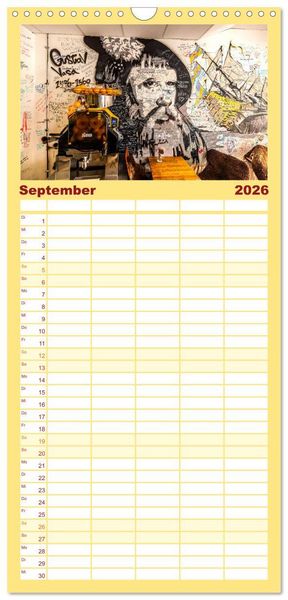 Produktbild: Familienplaner 2026 - W&auml;nde sprechen B&auml;nde mit 5 Spalten (Wandkalender, 21 x 45 cm) CALVENDO