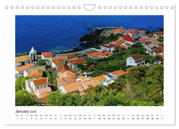 Produktbild: Sao Jorge Island of the Azores - fantastic fajas on the greenest island of Portugal (Wall Calendar 2026 DIN A4 landscape), CALVENDO 12 Month Wall Calendar