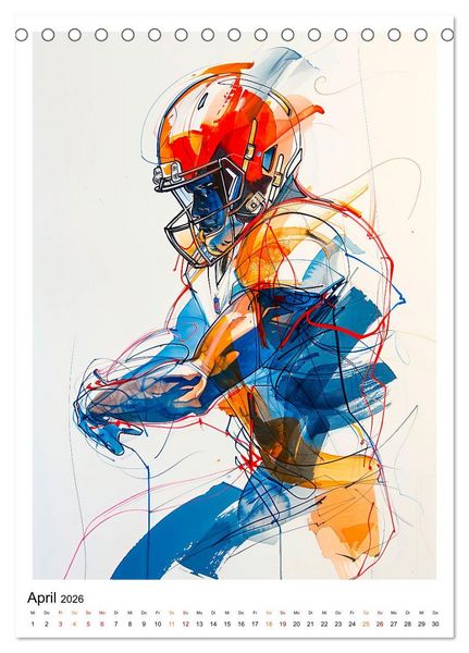 Produktbild: American Football - tolle Momente (Tischkalender 2026 DIN A5 hoch), CALVENDO Monatskalender