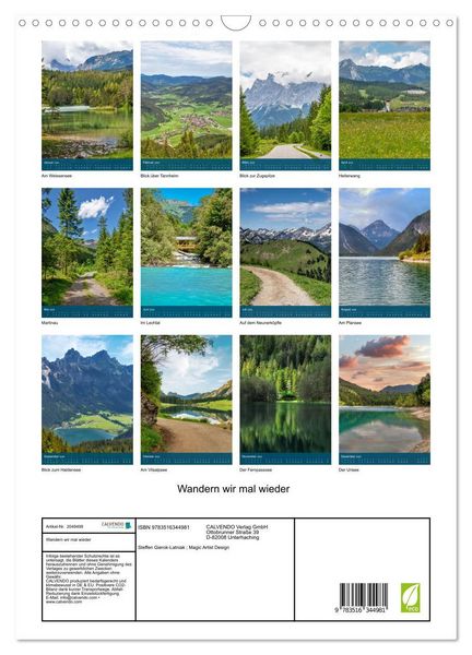 Produktbild: Wandern wir mal wieder (Wandkalender 2026 DIN A3 hoch), CALVENDO Monatskalender