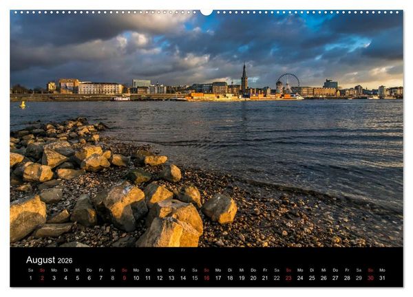 Produktbild: D&uuml;sseldorf - Rheinansichten (hochwertiger Premium Wandkalender 2026 DIN A2 quer), Kunstdruck in Hochglanz