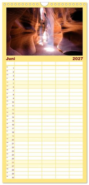 Produktbild: Familienplaner 2027 - USA S&uuml;dwesten - Atemberaubende Aussichten mit 5 Spalten (Wandkalender, 21 x 45 cm) CALVENDO
