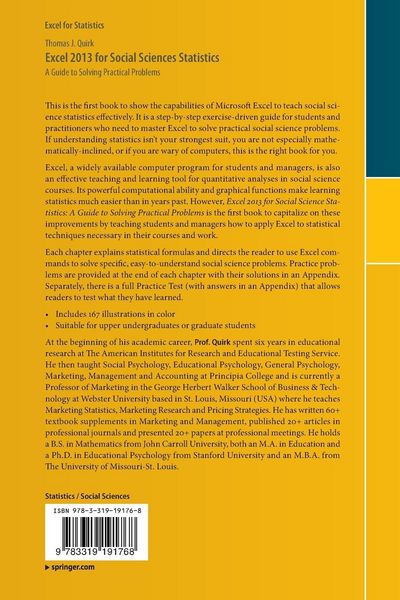Produktbild: Excel 2013 for Social Sciences Statistics