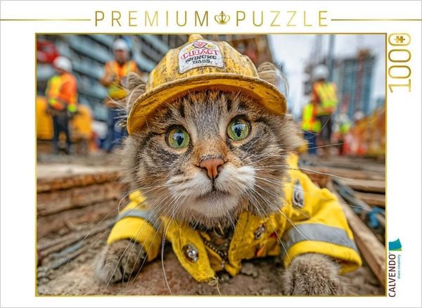 Produktbild: CALVENDO Puzzle Arbeits Katze | 1000 Teile Lege-Gr&ouml;&szlig;e 64x48cm Foto-Puzzle f&uuml;r gl&uuml;ckliche Stunden