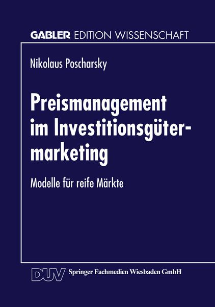 Produktbild: Preismanagement im Investitionsg&uuml;termarketing