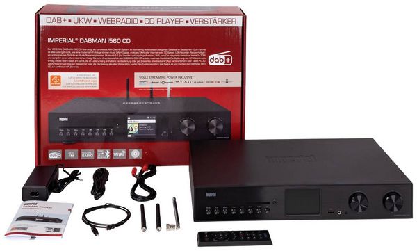Produktbild: Imperial DABMAN i560 CD Stereo Receiver 2x30W Schwarz CD-Player, DAB+, Bluetooth&reg;, USB, WLAN