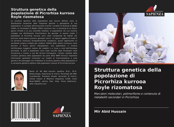 Produktbild: Struttura genetica della popolazione di Picrorhiza kurrooa Royle rizomatosa