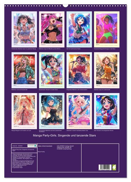 Produktbild: Manga Party-Girls. Singende und tanzende Stars (Wandkalender 2026 DIN A2 hoch), CALVENDO Monatskalender