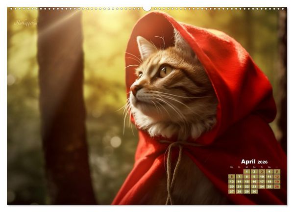 Produktbild: M&auml;rchenhafte Helden - Eine Reise in die magische Welt unserer Katzen (Wandkalender 2026 DIN A2 quer), CALVENDO Monatskalender