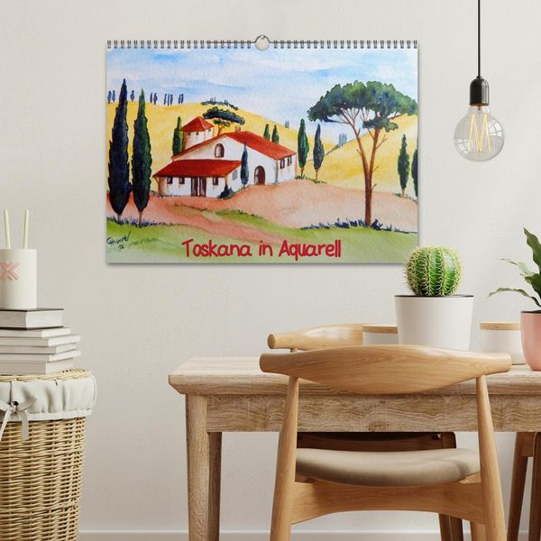 Produktbild: Toskana in Aquarell (Wandkalender 2026 DIN A3 quer), CALVENDO Monatskalender