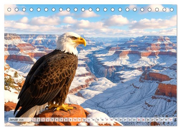 Produktbild: USA &ndash; von Yellowstone bis Texas - Cowboys, Pr&auml;rie und Bisons (Tischkalender 2026 DIN A5 quer), CALVENDO Monatskalender
