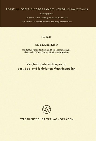 Produktbild: "Vergleichsuntersuchungen an gas-, bad- und ionitrierten Maschinenteilen"