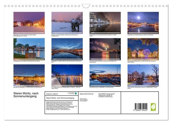 Produktbild: Waren M&uuml;ritz, nach Sonnenuntergang (Wandkalender 2027 DIN A3 quer), CALVENDO Monatskalender