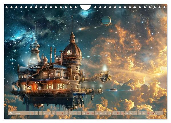 Produktbild: Steampunk im Weltall (Wandkalender 2026 DIN A4 quer), CALVENDO Monatskalender