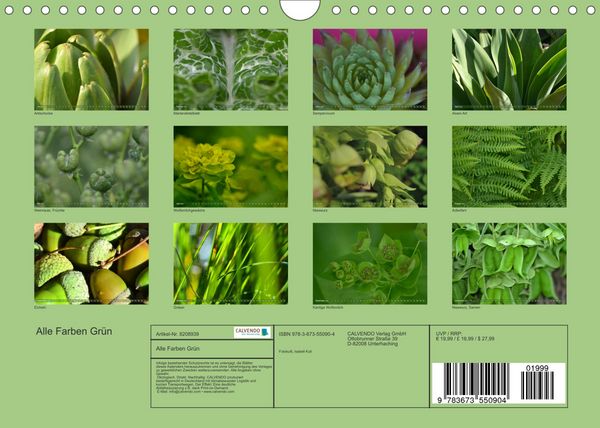 Produktbild: Alle Farben Gr&uuml;n (Wandkalender 2022 DIN A4 quer)