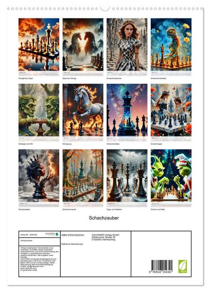 Produktbild: Schachzauber (hochwertiger Premium Wandkalender 2026 DIN A2 hoch), Kunstdruck in Hochglanz