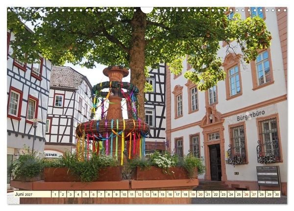 Produktbild: Bensheim an der Bergstra&szlig;e Mandelbl&uuml;te, Wein und Fachwerk (Wandkalender 2027 DIN A3 quer), CALVENDO Monatskalender