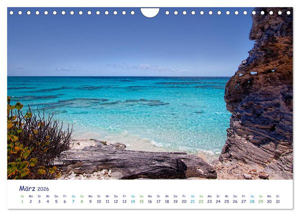 Produktbild: Bahamas-Eleuthera unterwegs am Lighthouse Beach (Wandkalender 2026 DIN A4 quer), CALVENDO Monatskalender
