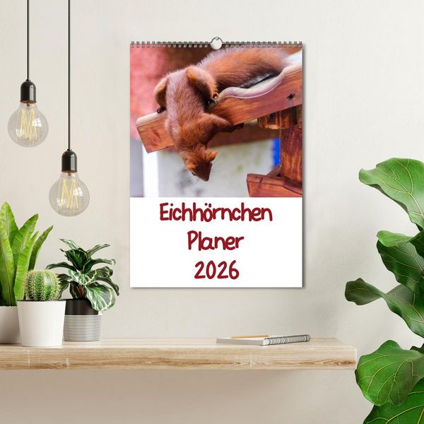 Produktbild: Eichh&ouml;rnchen Planer 2026 (Wandkalender 2026 DIN A3 hoch), CALVENDO Monatskalender