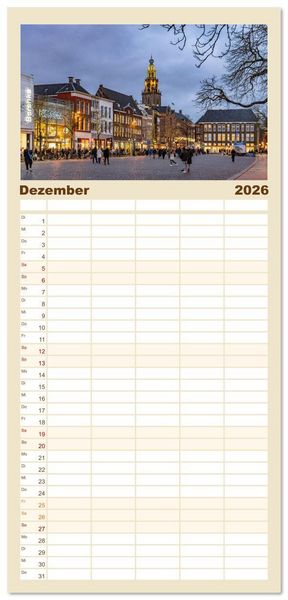 Produktbild: Familienplaner 2026 - Die ganze Vielfalt der Niederlande mit 5 Spalten (Wandkalender, 21 x 45 cm) CALVENDO