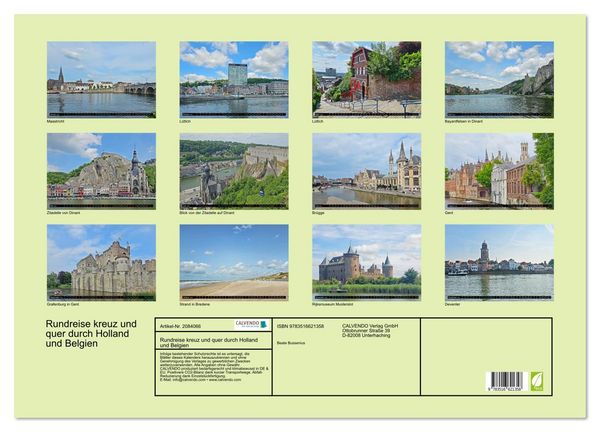 Produktbild: Rundreise kreuz und quer durch Holland und Belgien (Wandkalender 2026 DIN A2 quer), CALVENDO Monatskalender
