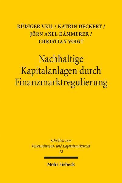 Produktbild: Nachhaltige Kapitalanlagen durch Finanzmarktregulierung