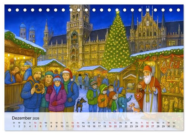 Produktbild: Bayrische Wimmelbilder - Wo Heimat lebendig wird (Tischkalender 2026 DIN A5 quer), CALVENDO Monatskalender