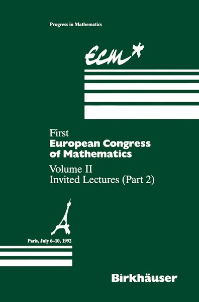 Produktbild: First European Congress of Mathematics Paris, July 6&ndash;10, 1992