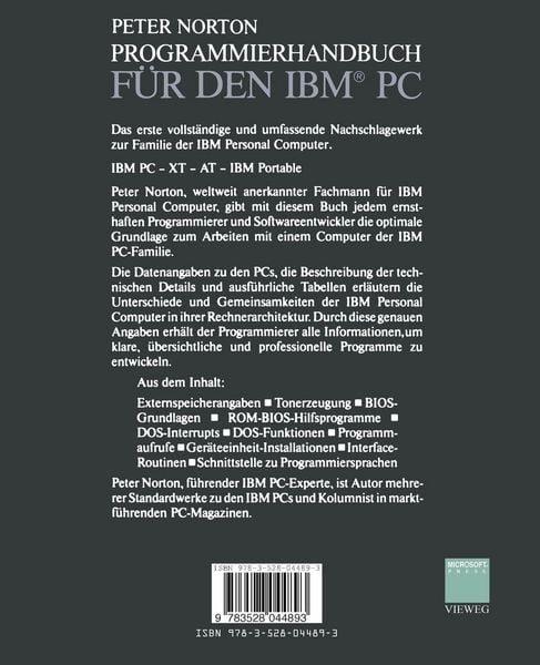 Produktbild: Programmierhandbuch f&uuml;r den IBM&reg; PC