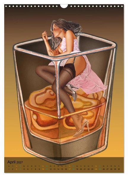 Produktbild: DELIKATESSEN - leckere K&ouml;stlichkeiten & kalorienarme Pin up Illustrationen, Zeichnungen, Grafiken und Malerei der Marke "Burlesque up your wall" von Sara Horwath (Wandkalender 2027 DIN A3 hoch), CALVENDO Monatskalender