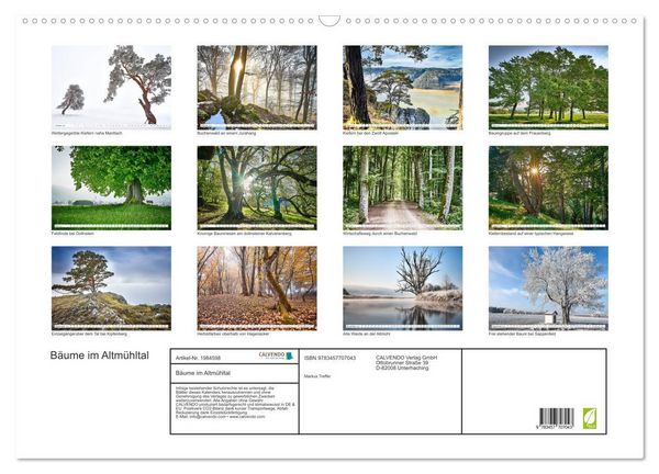 Produktbild: B&auml;ume im Altm&uuml;hltal (Wandkalender 2026 DIN A2 quer), CALVENDO Monatskalender