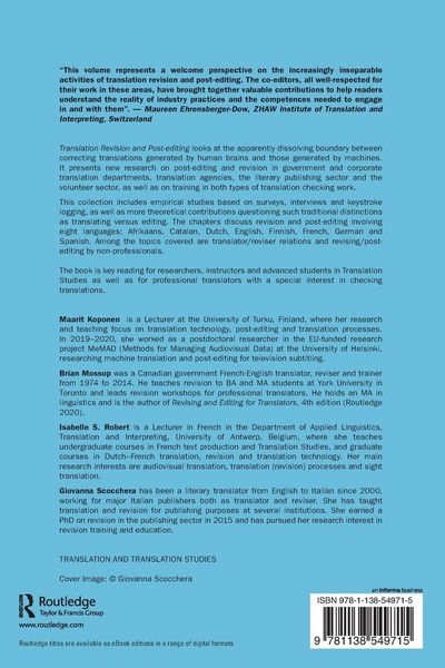 Produktbild: Translation Revision and Post-editing