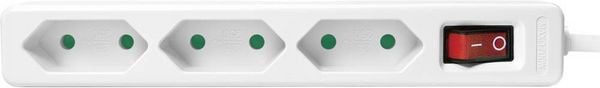 Produktbild: LogiLink LPS230 Steckdosenleiste mit Schalter 3fach Wei&szlig; Konturenstecker 1St.