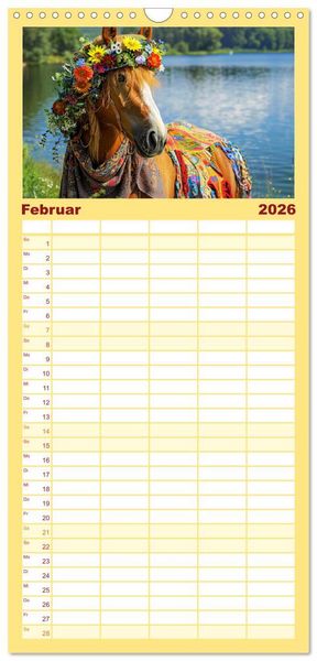 Produktbild: Familienplaner 2026 - Pferde-Fashion. Modische Highlights auf Hufen mit 5 Spalten (Wandkalender, 21 x 45 cm) CALVENDO