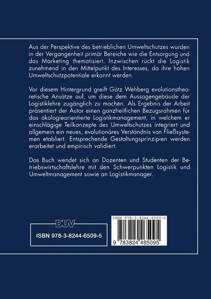 Produktbild: &Ouml;kologieorientiertes Logistikmanagement