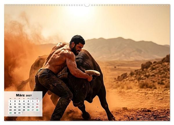 Produktbild: Echte Kerle &ndash; Wilder Westen (hochwertiger Premium Wandkalender 2027 DIN A2 quer), Kunstdruck in Hochglanz