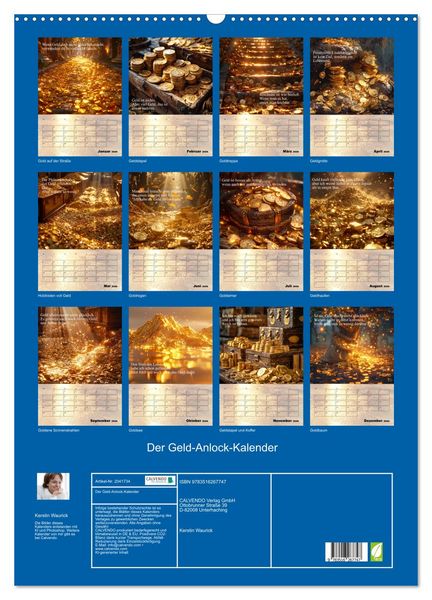 Produktbild: Der Geld-Anlock-Kalender (Wandkalender 2026 DIN A2 hoch), CALVENDO Monatskalender