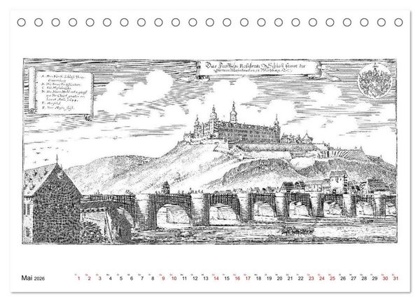 Produktbild: W&uuml;rzburg in alten Bildern (Tischkalender 2026 DIN A5 quer), CALVENDO Monatskalender