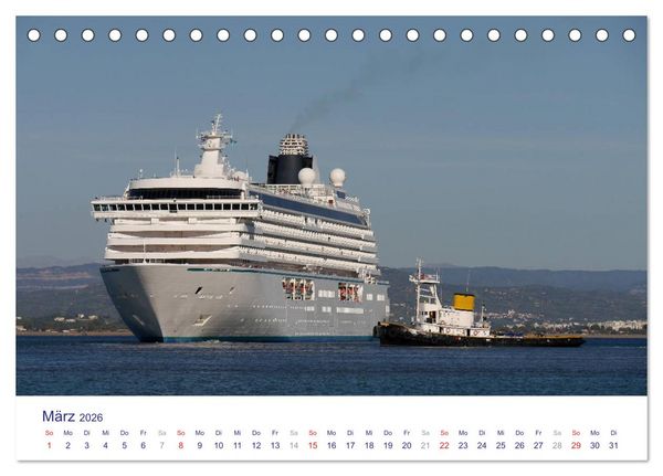 Produktbild: Giganten der Meere - Kreuzfahrtschiffe (Tischkalender 2026 DIN A5 quer), CALVENDO Monatskalender