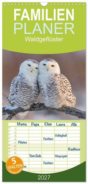 Produktbild: Familienplaner 2027 - Waldgefl&uuml;ster mit 5 Spalten (Wandkalender, 21 x 45 cm) CALVENDO