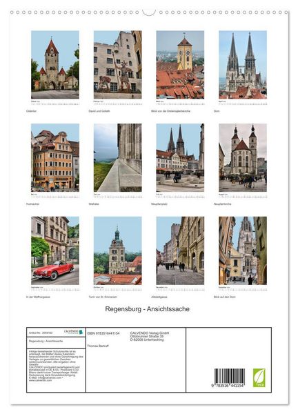 Produktbild: Regensburg - Ansichtssache (hochwertiger Premium Wandkalender 2026 DIN A2 hoch), Kunstdruck in Hochglanz