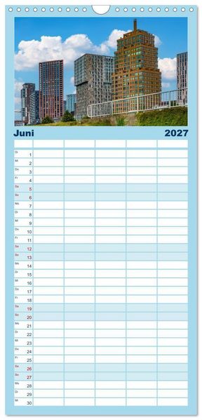 Produktbild: Familienplaner 2027 - Rotterdam - modern und pulsierend mit 5 Spalten (Wandkalender, 21 x 45 cm) CALVENDO