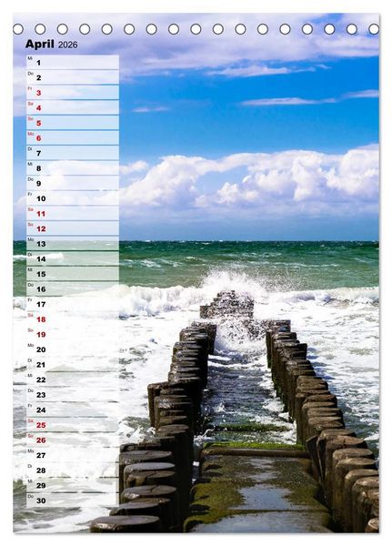 Produktbild: An der See Geburtstagsplaner (Tischkalender 2026 DIN A5 hoch), CALVENDO Monatskalender