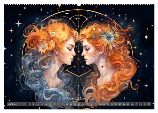 'Sternzeichen-Kalender - Galaktische Porträts mit Datum (hochwertiger 
