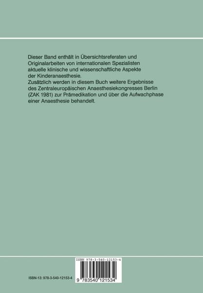 Produktbild: Kinderanaesthesie