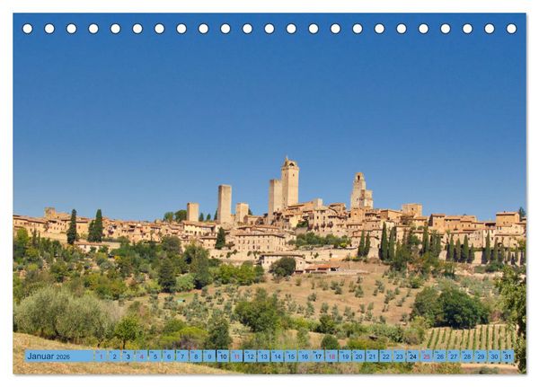 Produktbild: Impressionen aus San Gimignano (Tischkalender 2026 DIN A5 quer), CALVENDO Monatskalender