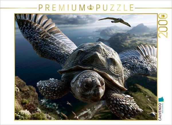 CALVENDO Puzzle Flugschildkrote | 2000 Teile Lege-Größe 90x67cm Foto-Puzzle für glückliche Stunden