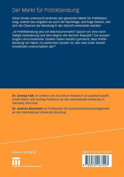Produktbild: Der Markt f&uuml;r Politikberatung