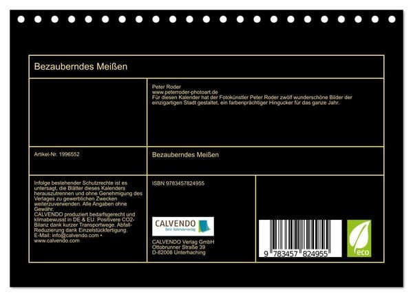 Produktbild: Bezauberndes Mei&szlig;en (Tischkalender 2026 DIN A5 quer), CALVENDO Monatskalender